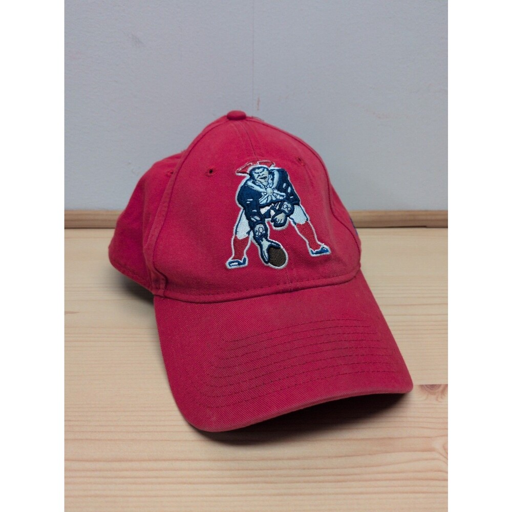 New England Patriots Hat Vintage Embroided Logo NFL Football '47 Brand - Red - L